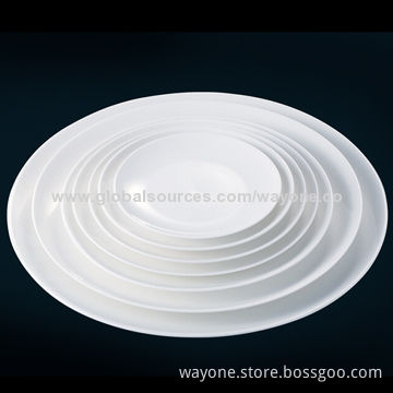 White New Bone China Coupe Plate, with Various Sizes, Hotel Ware, Food Safe,Lead-free,High Whiteness